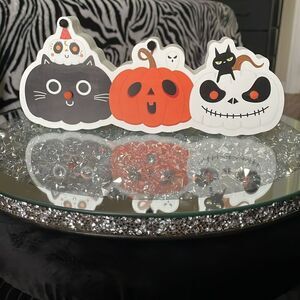 Pumpkin skull and black cat Halloween deskdecoration  house festive decor